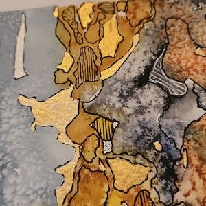 Geo Earth Original Painting in Watercolor and Ink